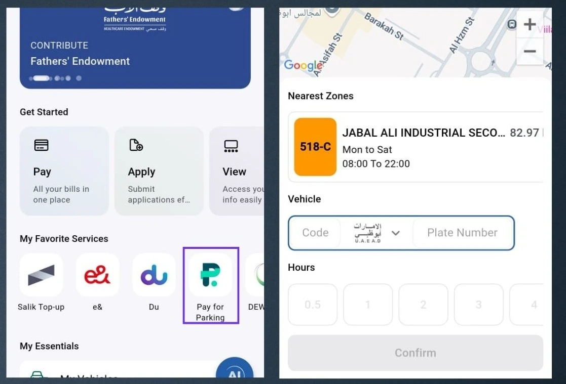 how to pay parking fees online in Dubai now app